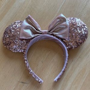 Disney Parks Rose Gold Sequin Minnie Mouse Ears